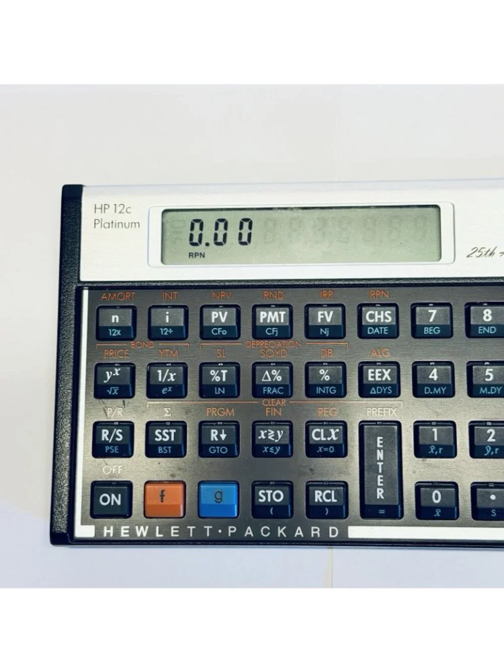 Hewlett Packard HP 12C Platinum 25th Anniversary Financial Calculator w/ Case